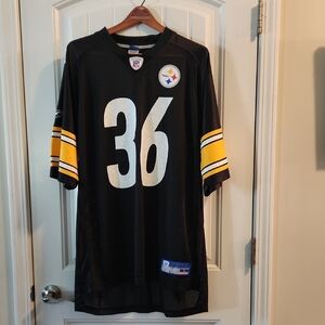 Steelers #36 Jerome Bettis L Black and Yellow Football Jersey